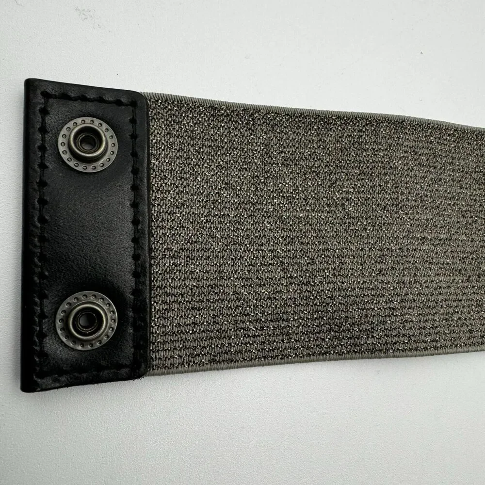 LOFT | Women's Small Extra Wide Leather Belt Bow Snaps Stretch 27